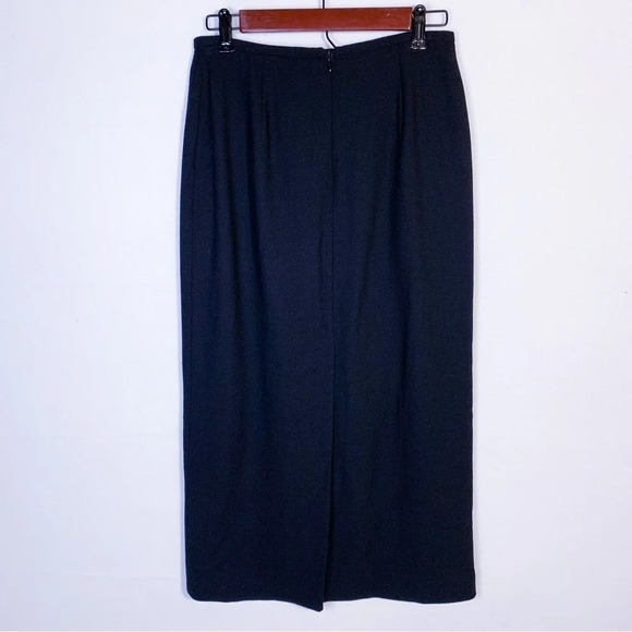 Vintage Evan Picone 100% Wool Black Maxi Skirt - Picture 2 of 7